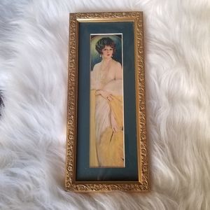 Vtg. Earl Christy Yard Long Flapper Girl in Frame